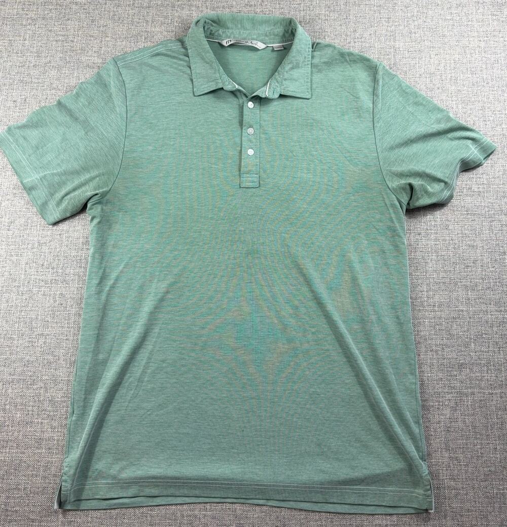 TravisMathew Polo Shirt Mens XL Green Heather Golf Short Sleeve Casual
